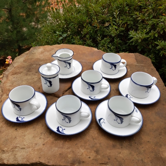 Rare! Dansk Flora Bayberry Floral Portugal Porcelain Tea Service Set for 6 - Picture 2 of 9